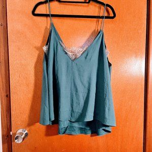 Free People green lace inset camisole